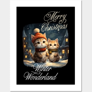 cats xmas Posters and Art